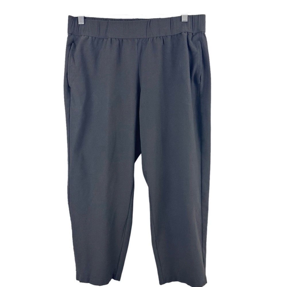 Eileen Fisher Gray Viscose Tapered Ankle Leg Pull on Pants